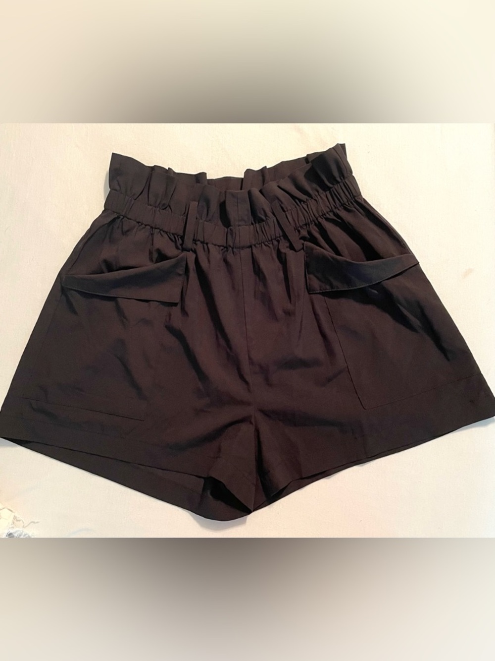 Black Label Ruffled Black Shorts